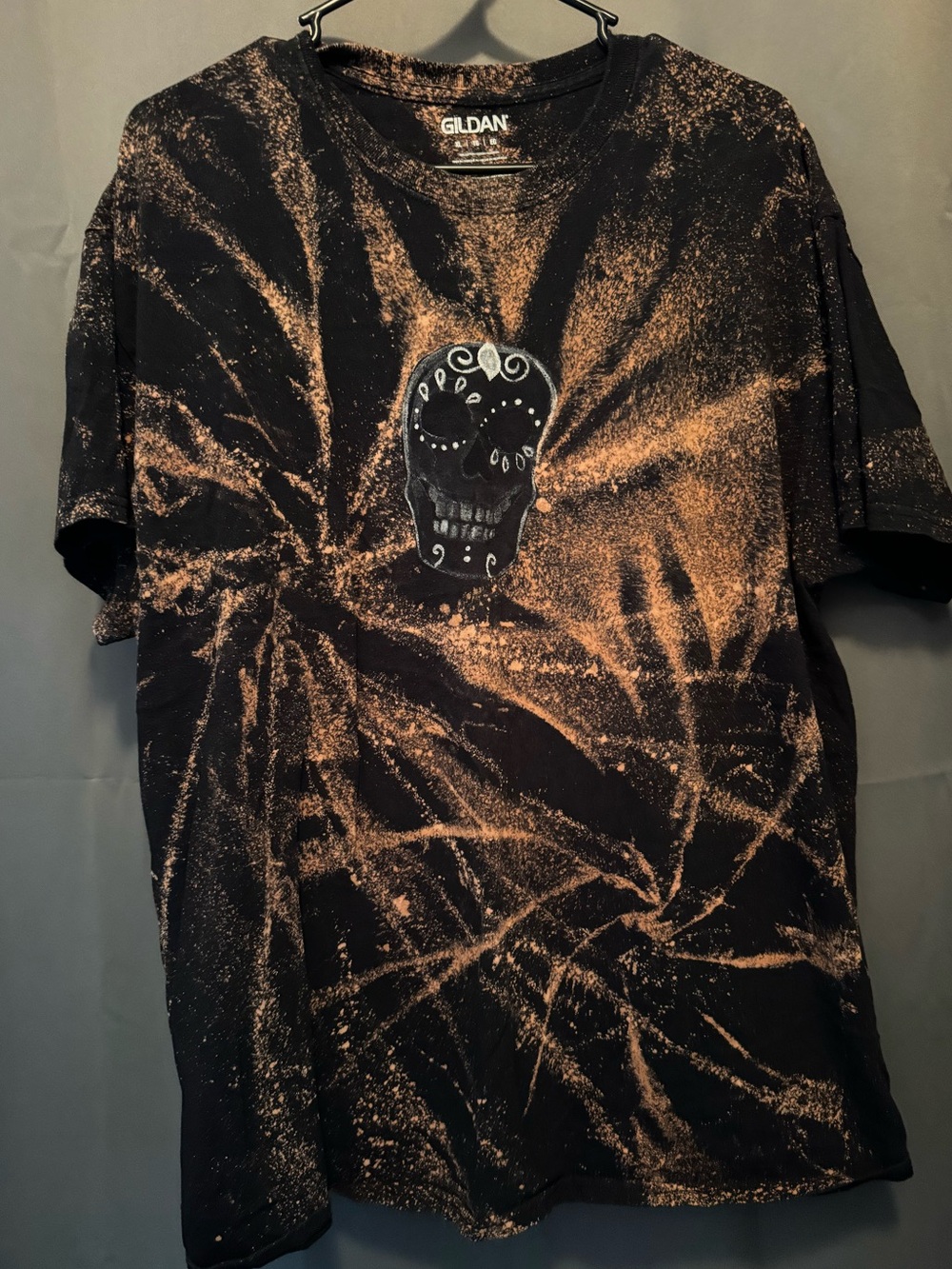 Bleach Dye Skull Tee